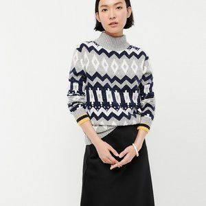 J. CREW Fair Isle Mockneck Sweater in supersoft yarn